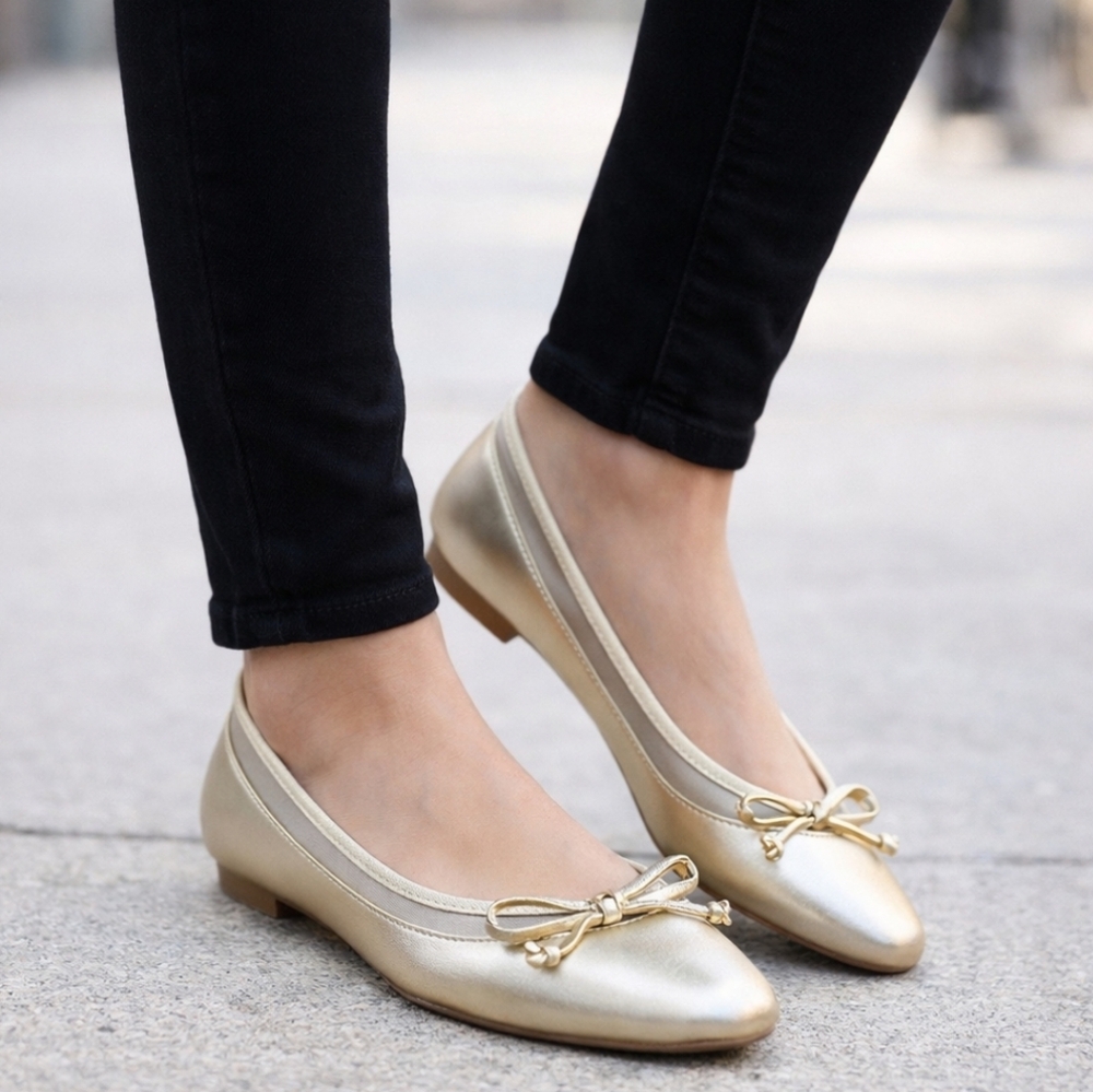 Ann Taylor NEW Classic Feminine Metallic Comfort Ballet Flats 7M